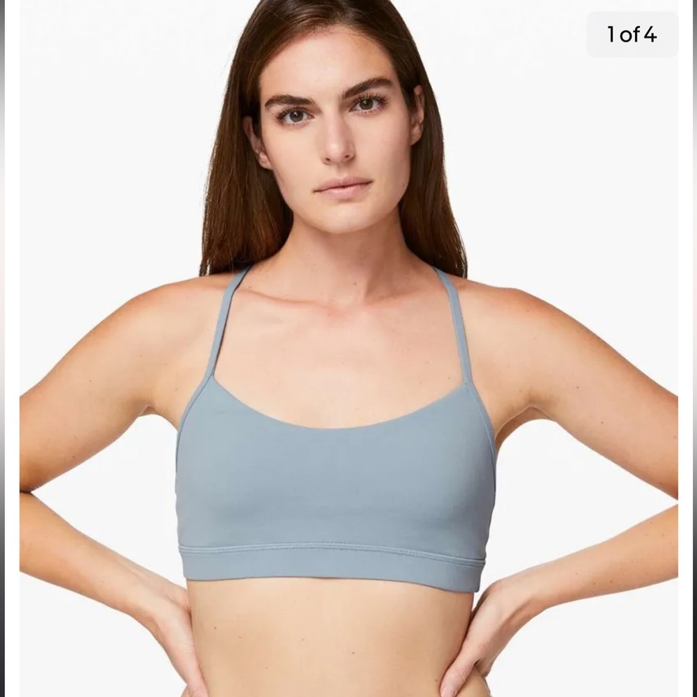 Lululemon Flow Y Nulu Bra. Worn twice. Note color in pictures. Seems more blue.